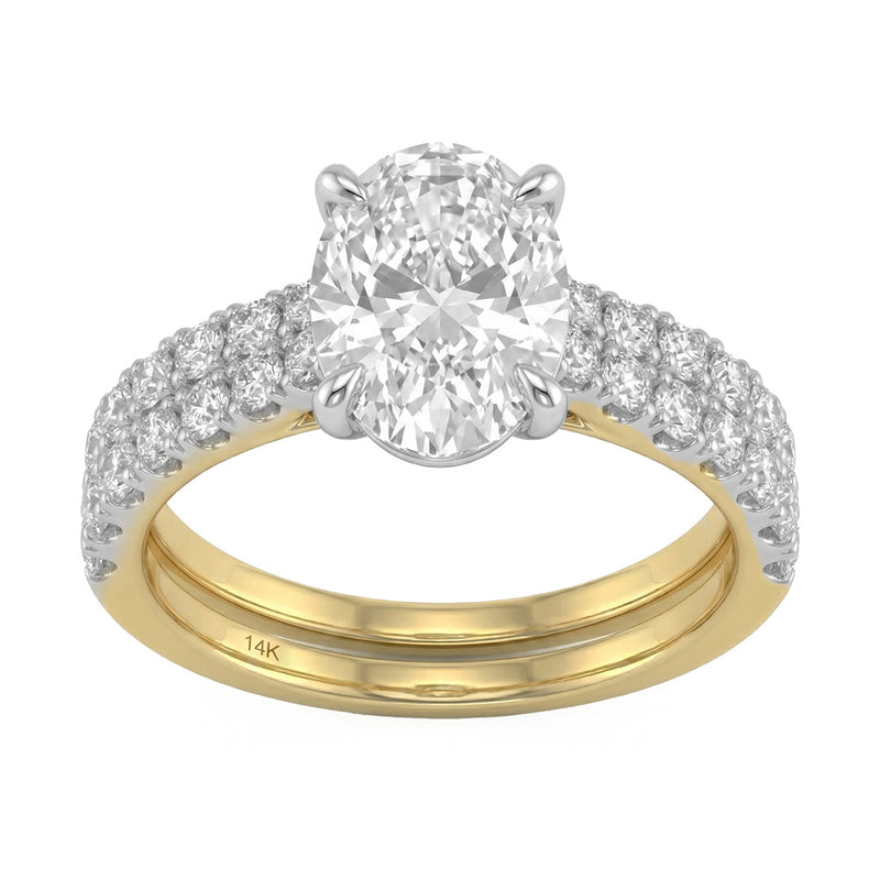 3.02ct 14K Yellow Gold Lab Grown Diamond Ring Size 6.5