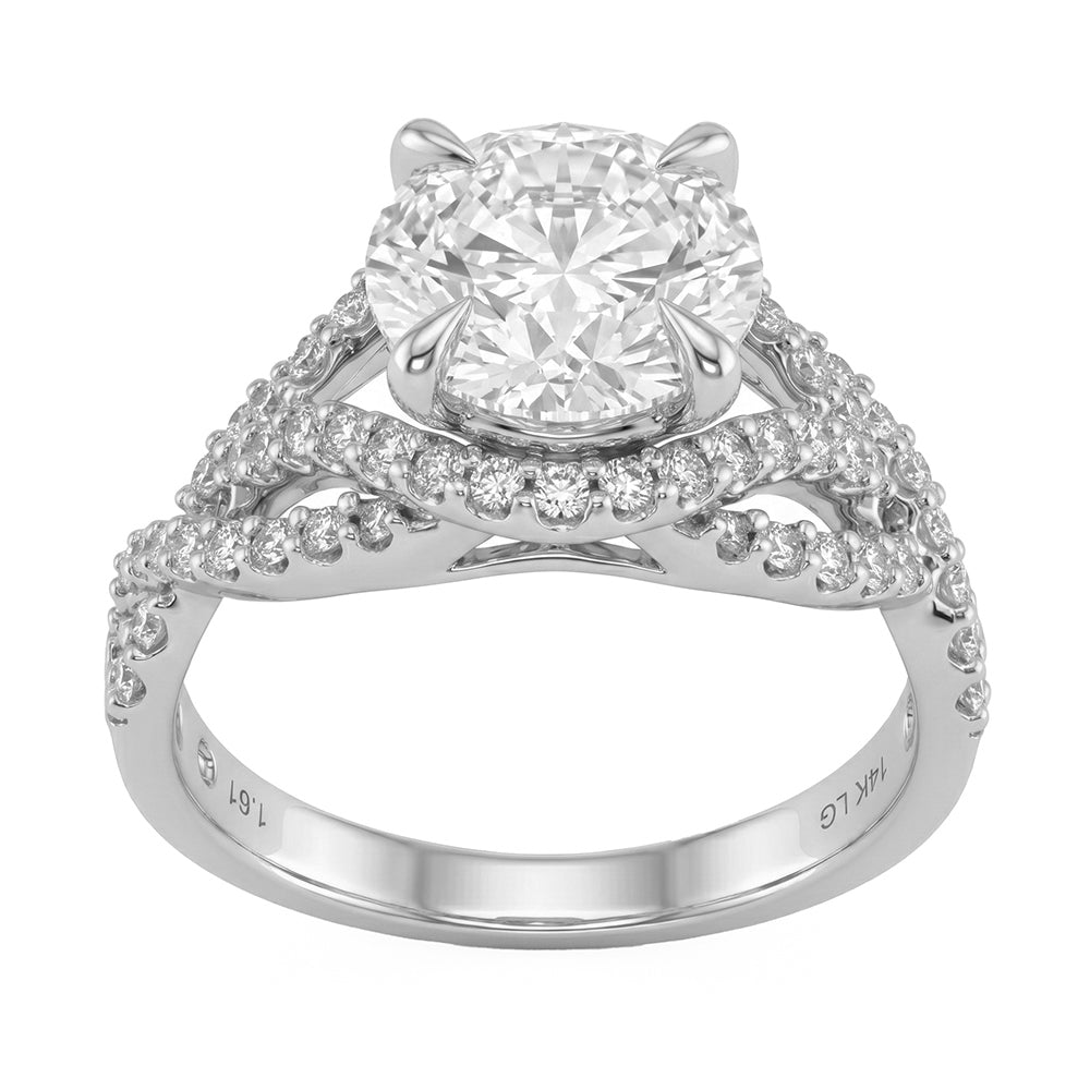 3.55ct 14K White Gold  Diamond Ring Size 6.5