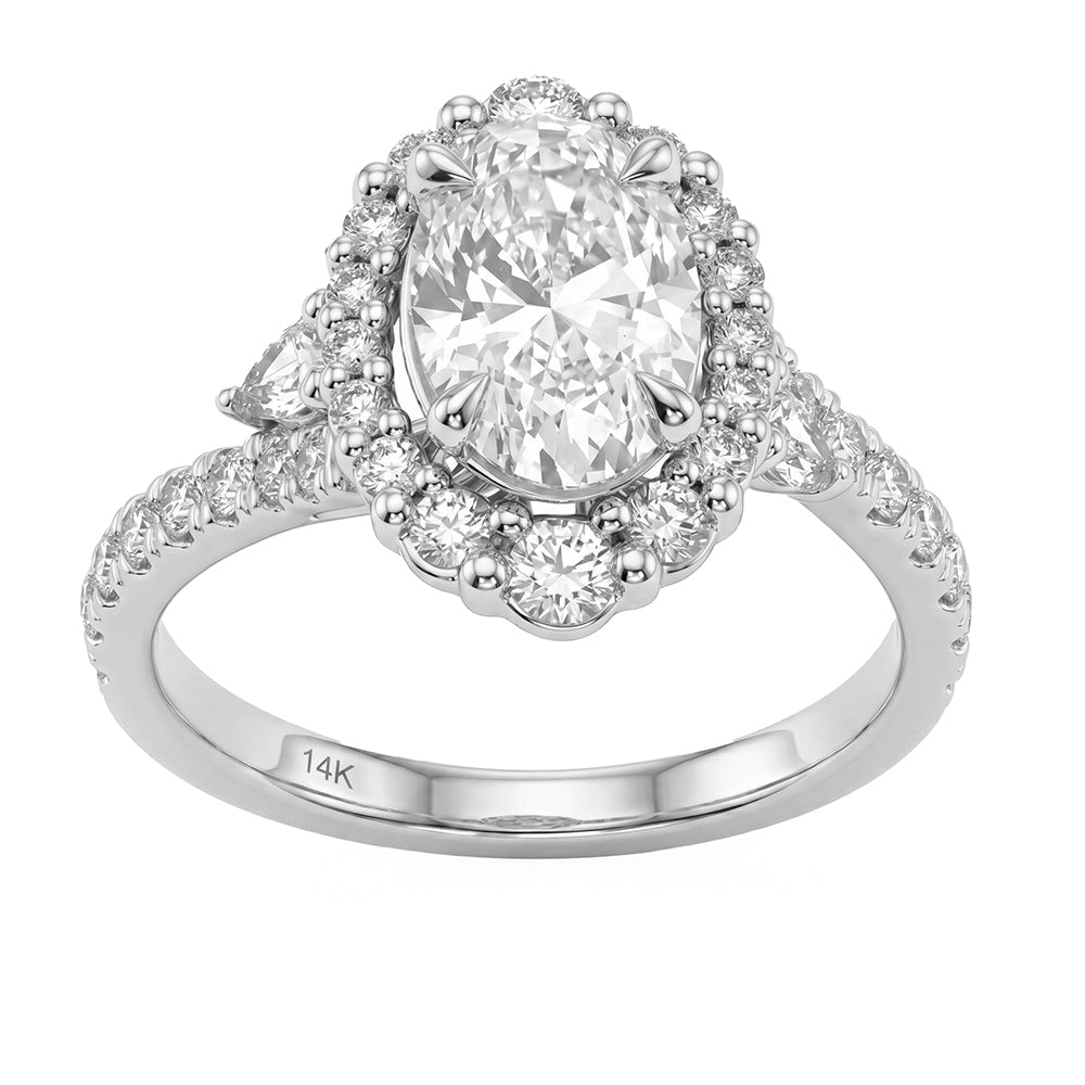 2.32ct 14K White Gold  Diamond Ring Size 6.5