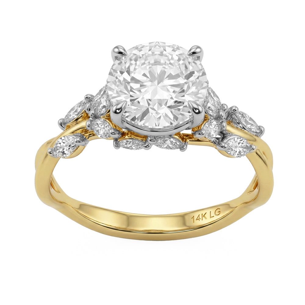 2.58ct 14K Yellow Gold  Diamond Ring Size 6.5