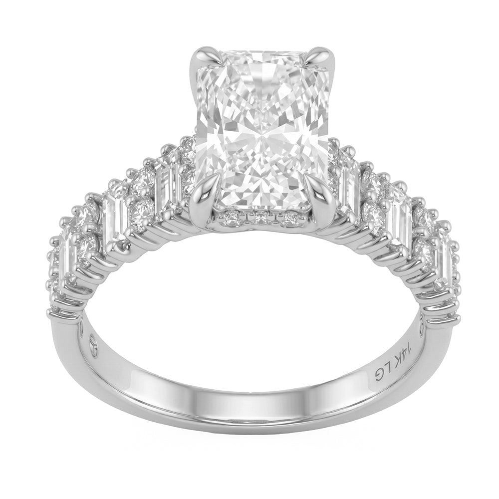 3ct 14K White Gold  Diamond Ring Size 6.5