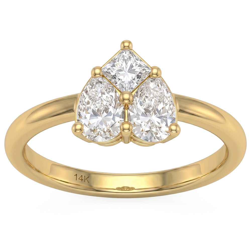 0.79ct 14K Yellow Gold  Diamond Ring Size 6.5
