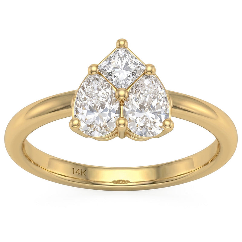 0.79ct 14K Yellow Gold Lab Grown Diamond Ring Size 6.5