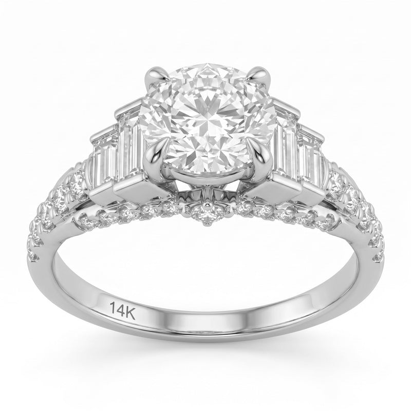 2.97ct 14K White Gold Lab Grown Diamond Ring Size 6.5