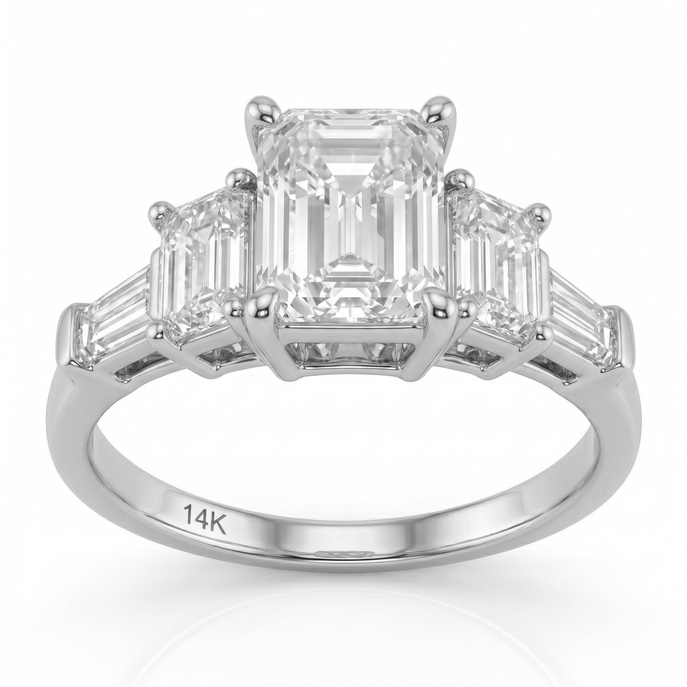 1.68ct 14K White Gold  Diamond Ring Size 6.5