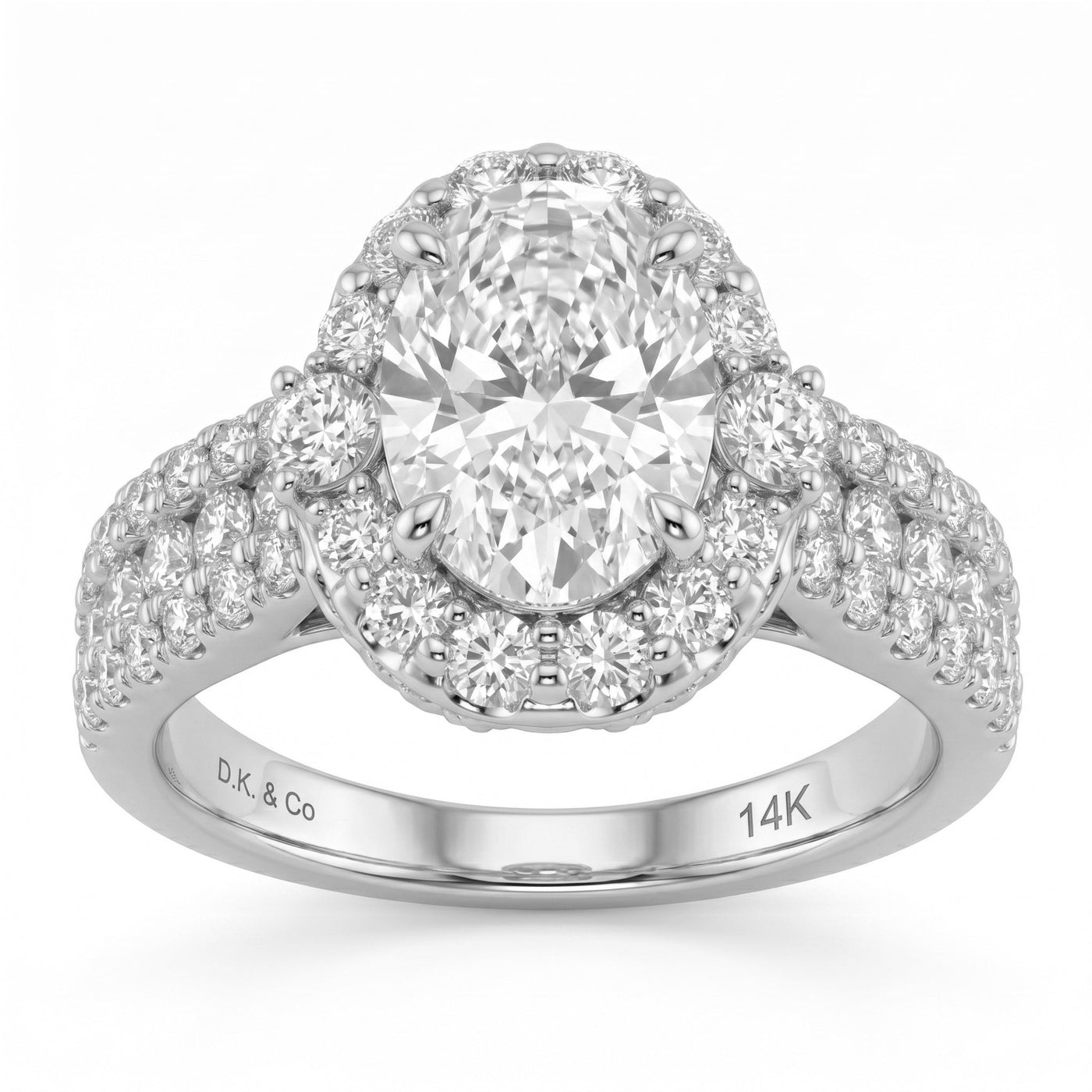 3.31ct 14K White Gold  Diamond Ring Size 6.5