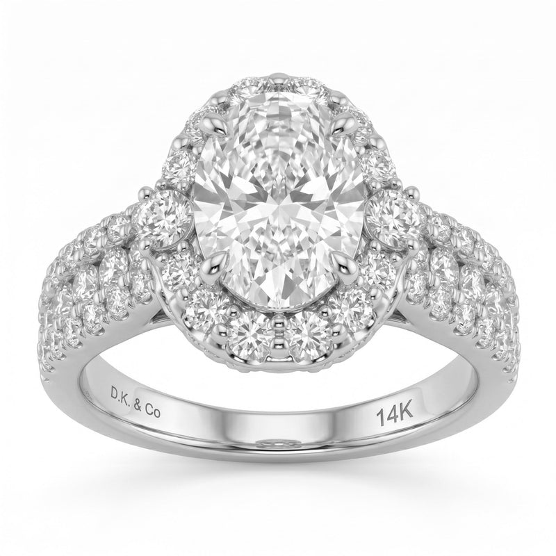 3.31ct 14K White Gold Lab Grown Diamond Ring Size 6.5