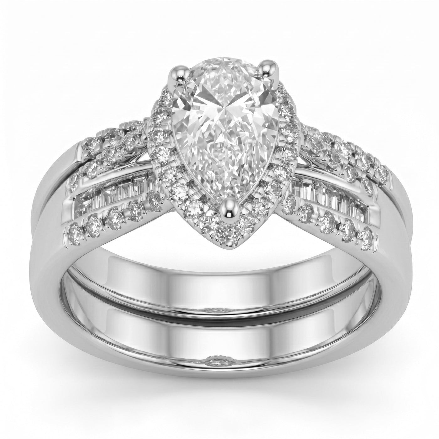 1.44ct 14K White Gold  Diamond Ring Size 6.5
