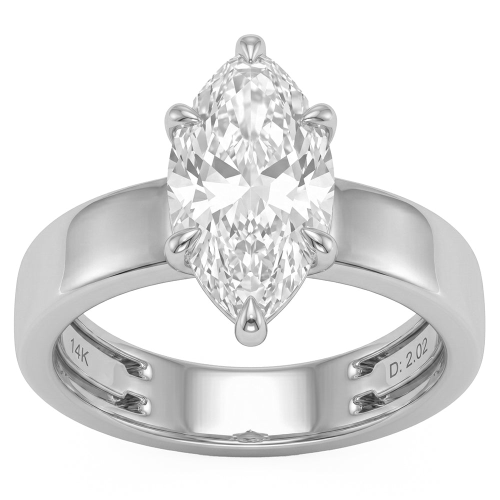 3.03ct 14K White Gold  Diamond Ring Size 6.5