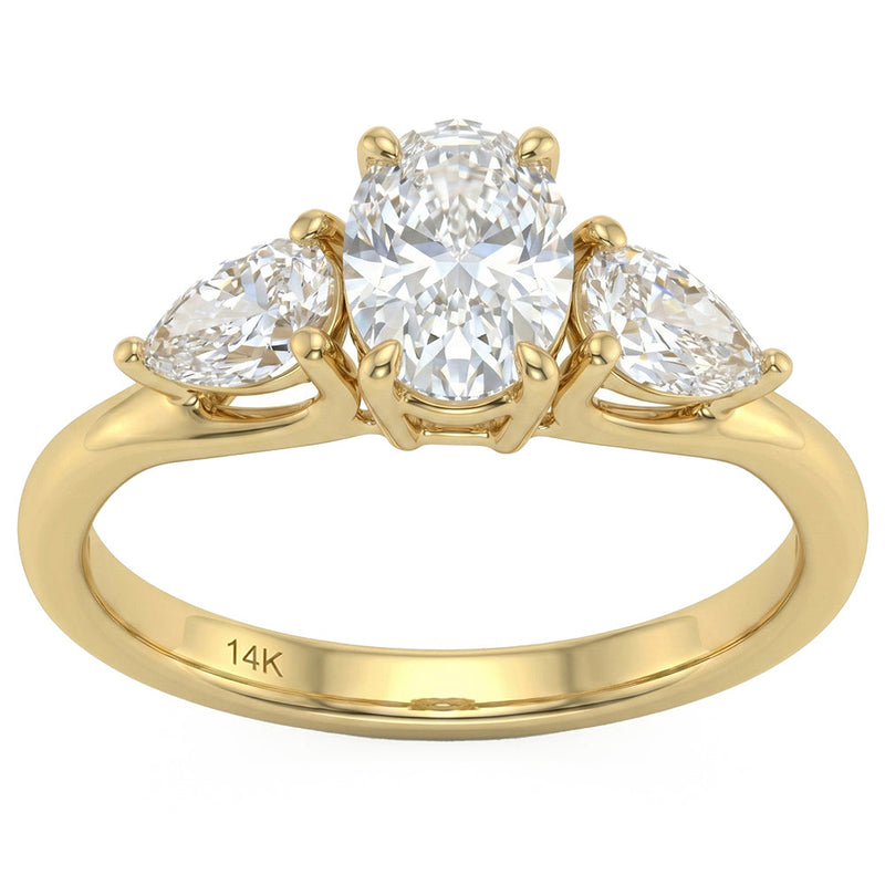 1.34ct 14K Yellow Gold Lab Grown Diamond Ring Size 6.5