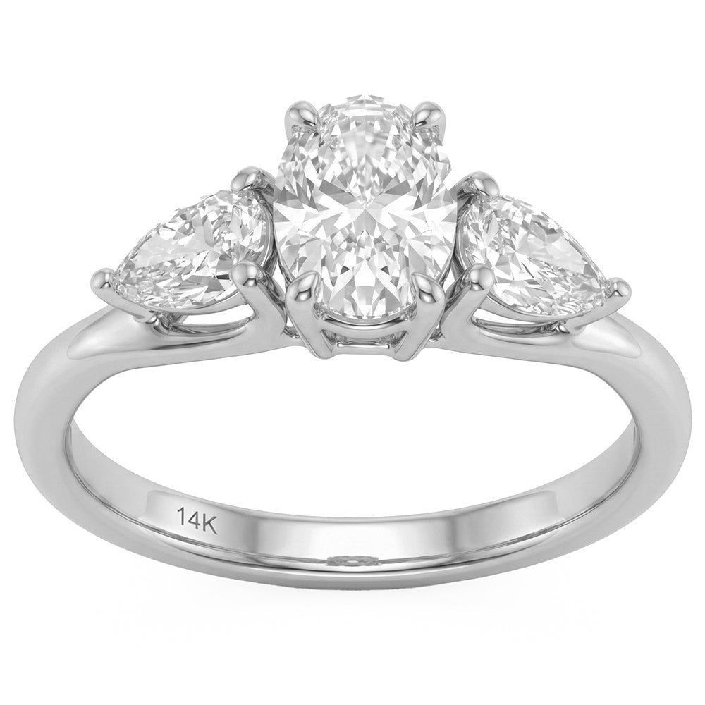 1.34ct 14K White Gold  Diamond Ring Size 6.5