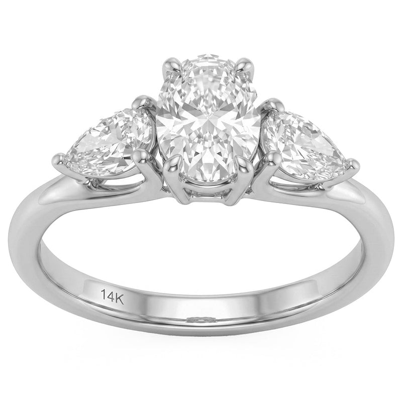 1.34ct 14K White Gold Lab Grown Diamond Ring Size 6.5