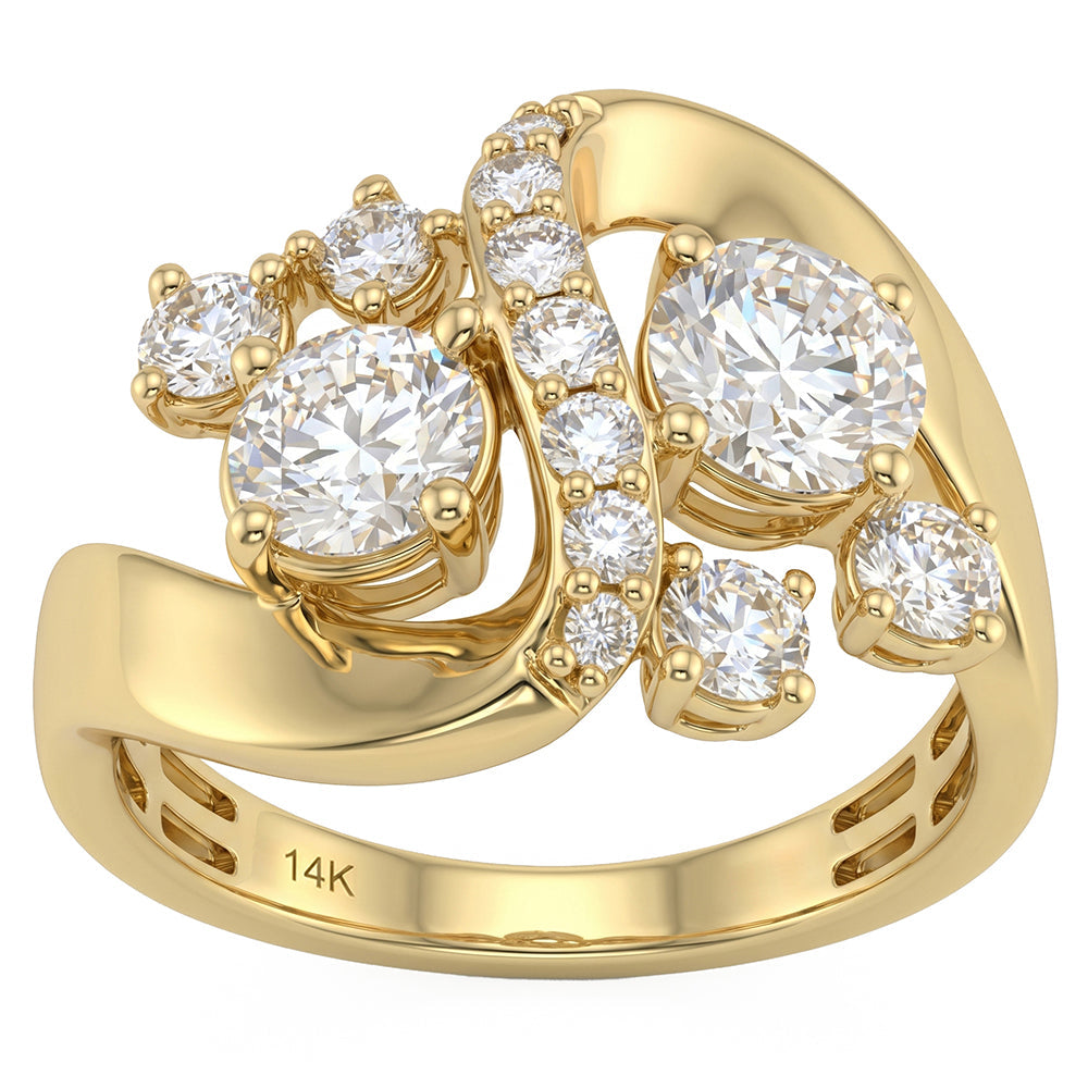 1.79ct 14K Yellow Gold  Diamond Ring Size 6.5