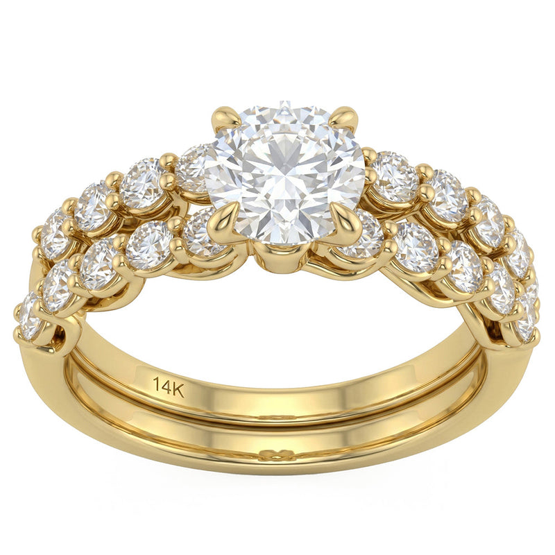 2.02ct 14K Yellow Gold Lab Grown Diamond Ring Size 6.5