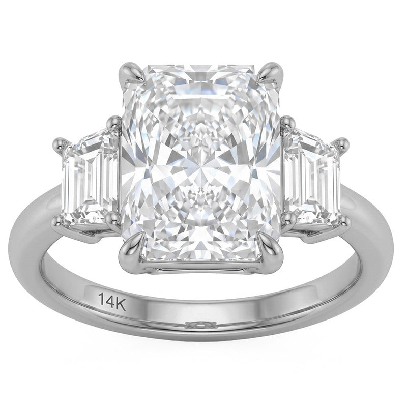 9.09ct 14K White Gold Lab Grown Diamond Ring Size 6.5