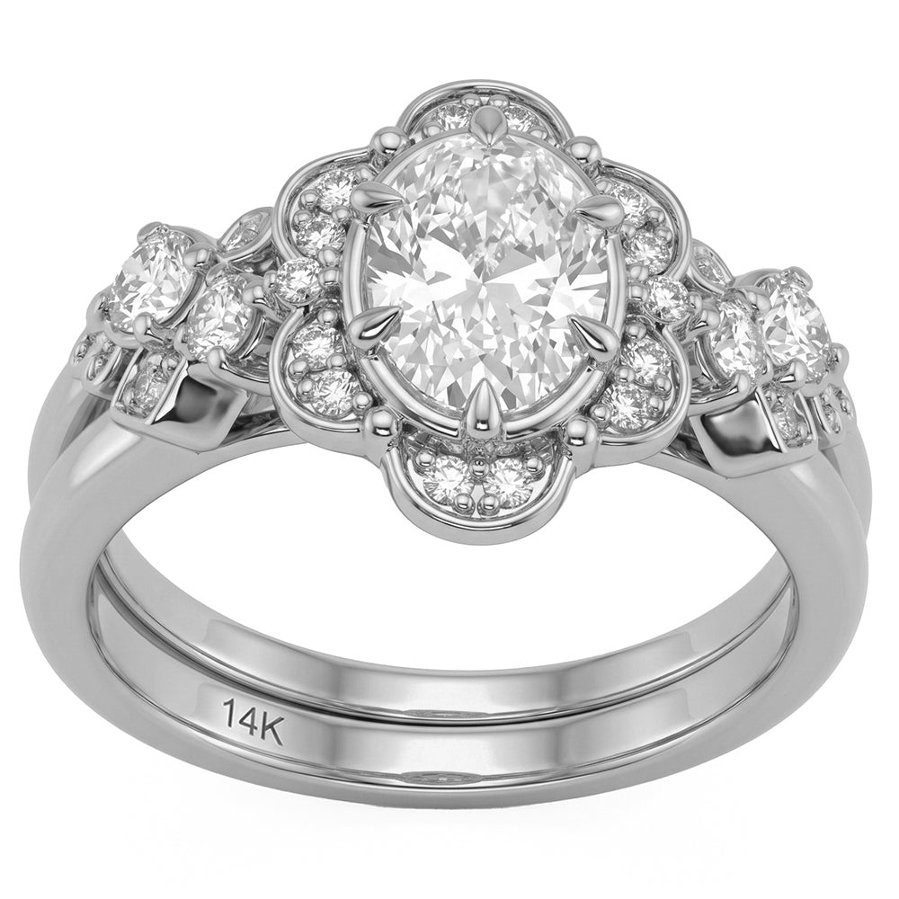 1.48ct 14K White Gold  Diamond Ring Size 6.5