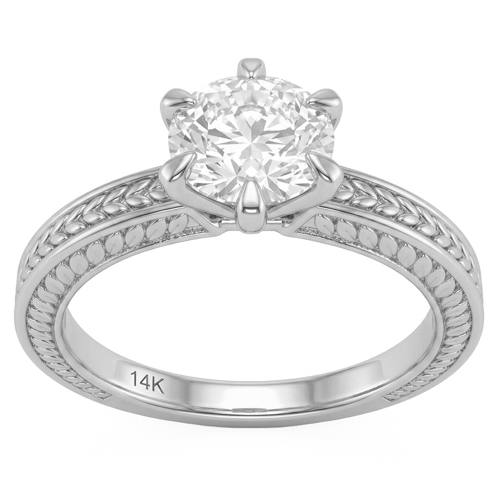 1.52ct 14K White Gold  Diamond Ring Size 6.5