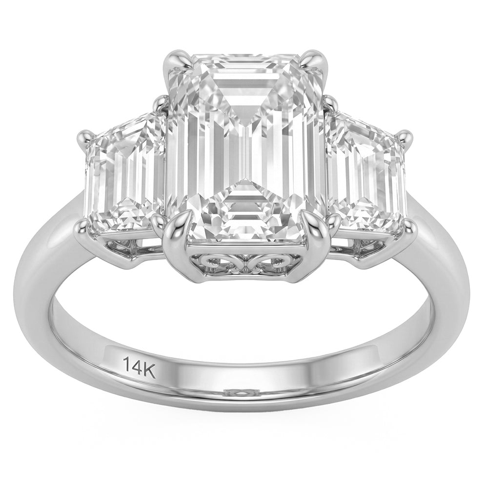 4.07ct 14K White Gold  Diamond Ring Size 6.5