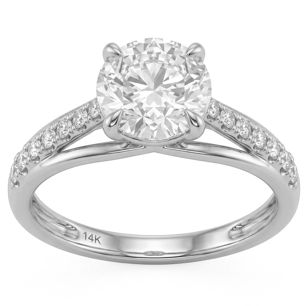 2.85ct 14K White Gold  Diamond Ring Size 6.5