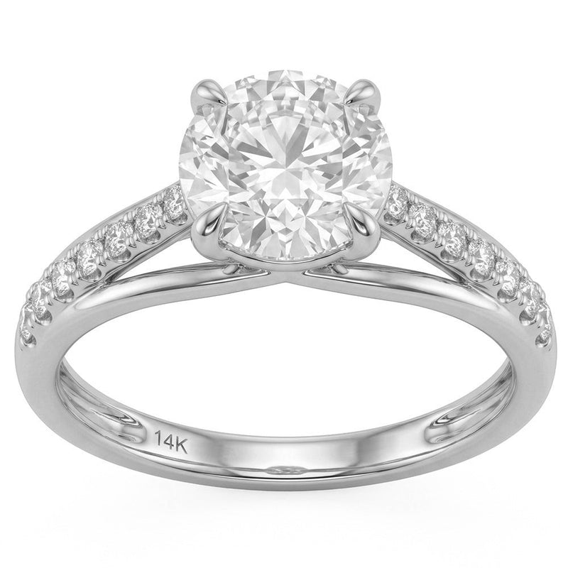 2.85ct 14K White Gold Lab Grown Diamond Ring Size 6.5