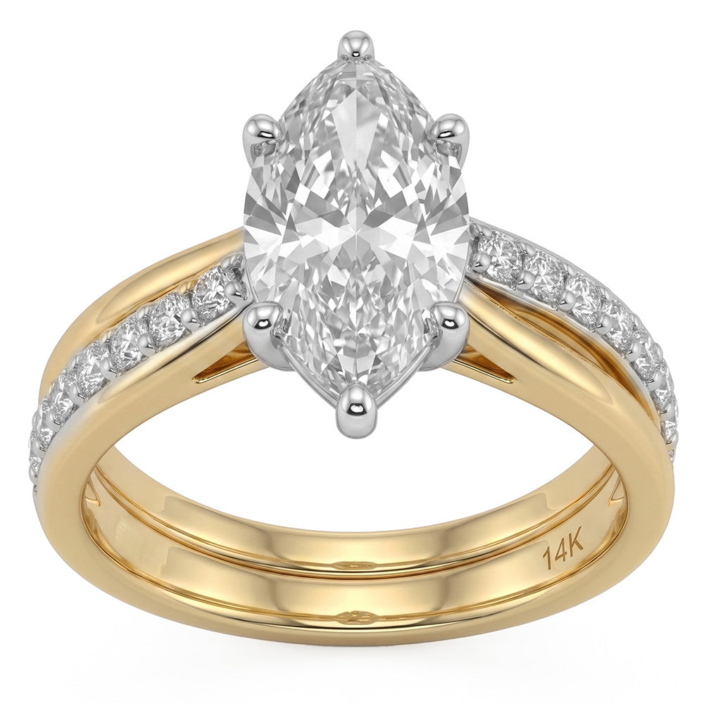 2.85ct 14K Yellow Gold  Diamond Ring Size 6.5