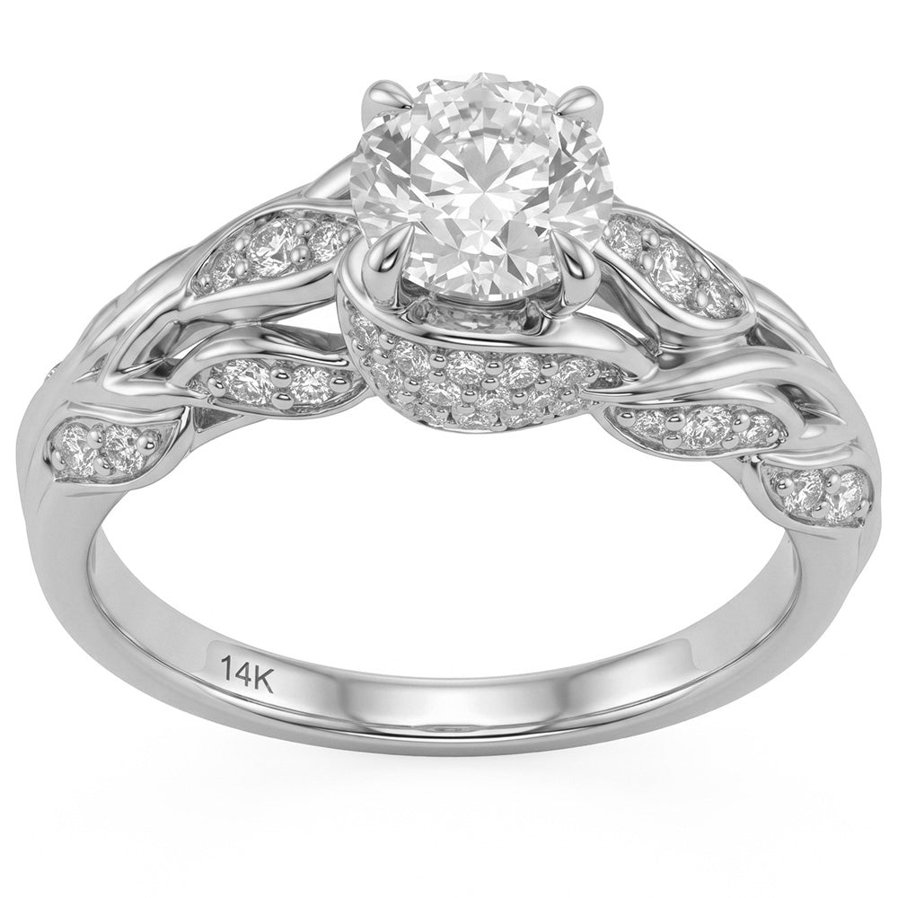 1.39ct 14K White Gold  Diamond Ring Size 6.5
