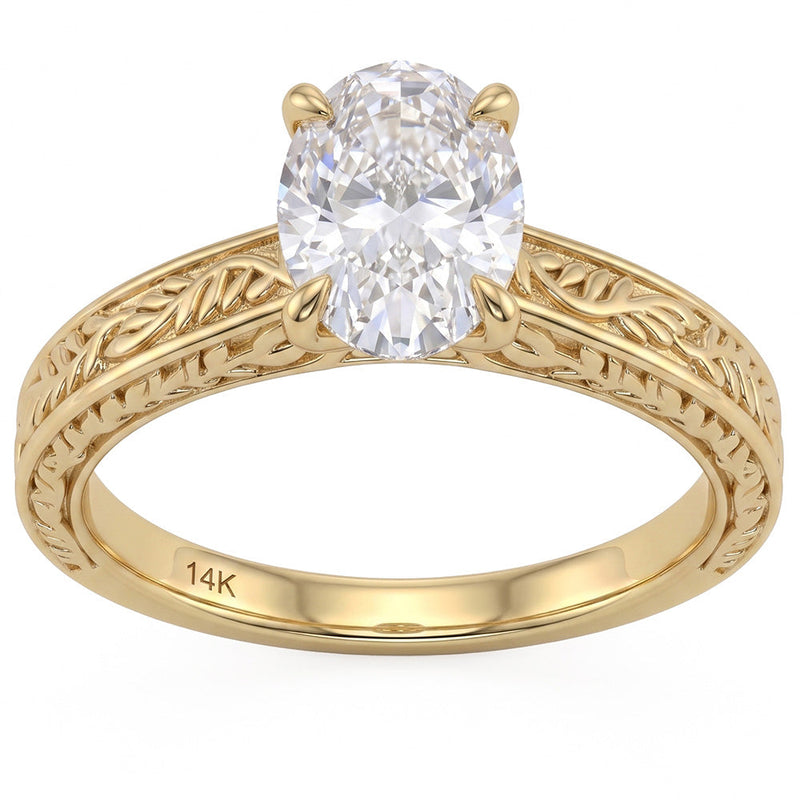 1.03ct 14K Yellow Gold Lab Grown Diamond Ring Size 6.5