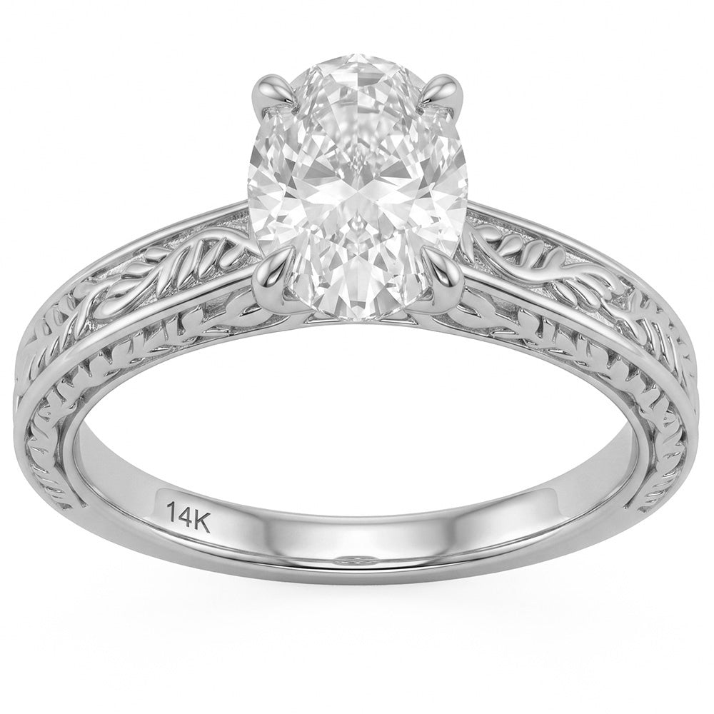1.03ct 14K White Gold  Diamond Ring Size 6.5