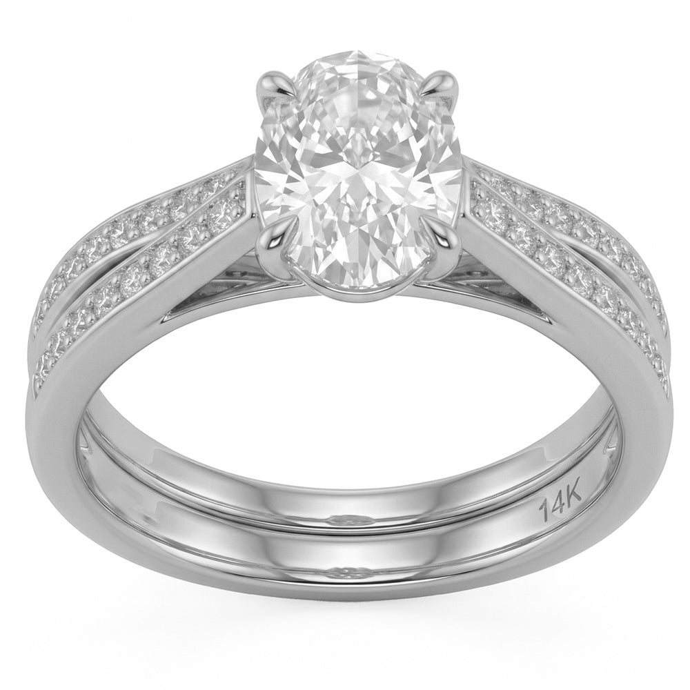 1.77ct 14K White Gold  Diamond Ring Size 6.5