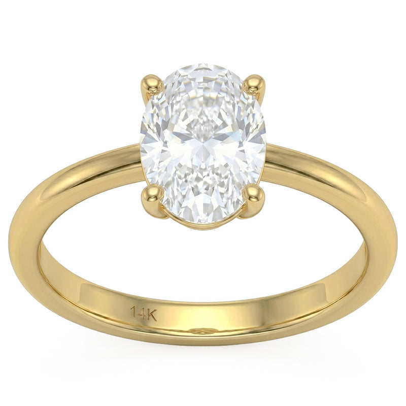 1.00ct 14K Yellow Gold Lab Grown Diamond Ring Size 6.5