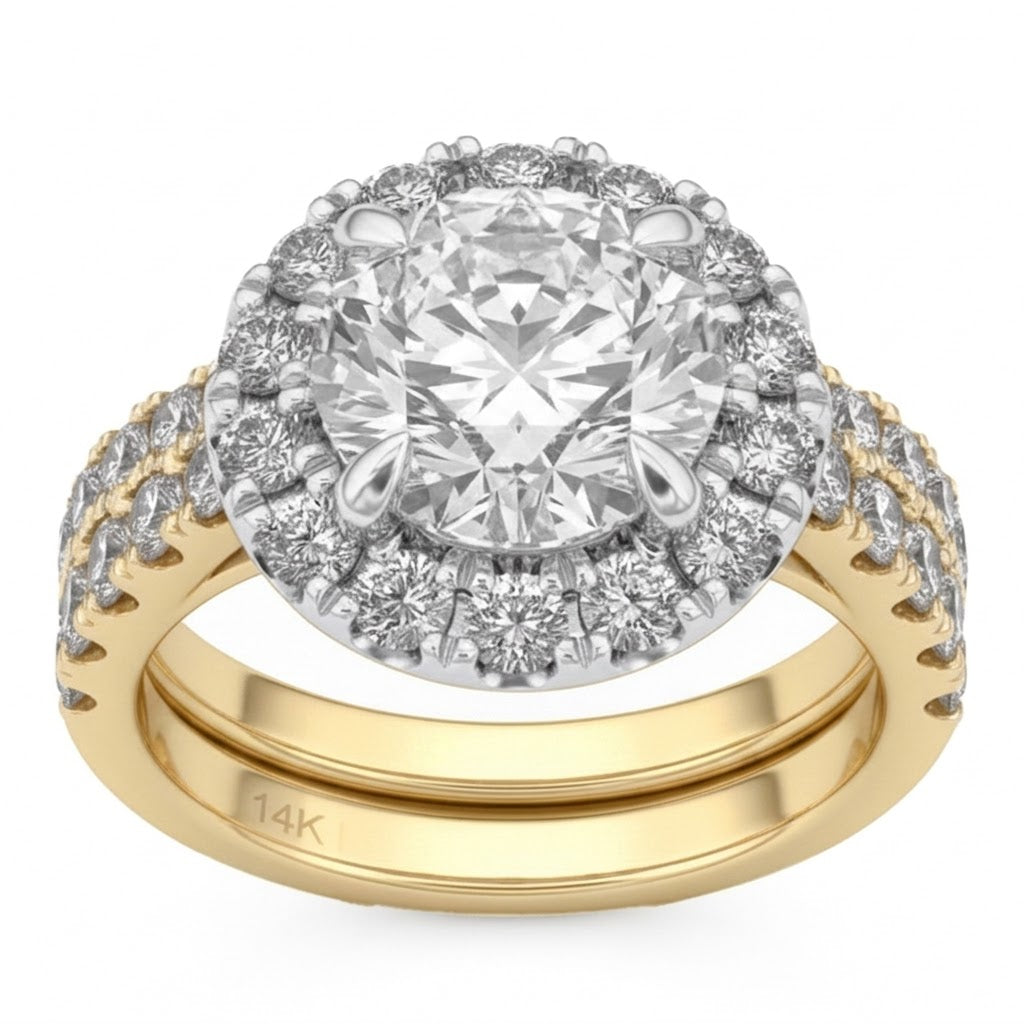 4.75ct 14K Yellow Gold  Diamond Ring Size 6.5