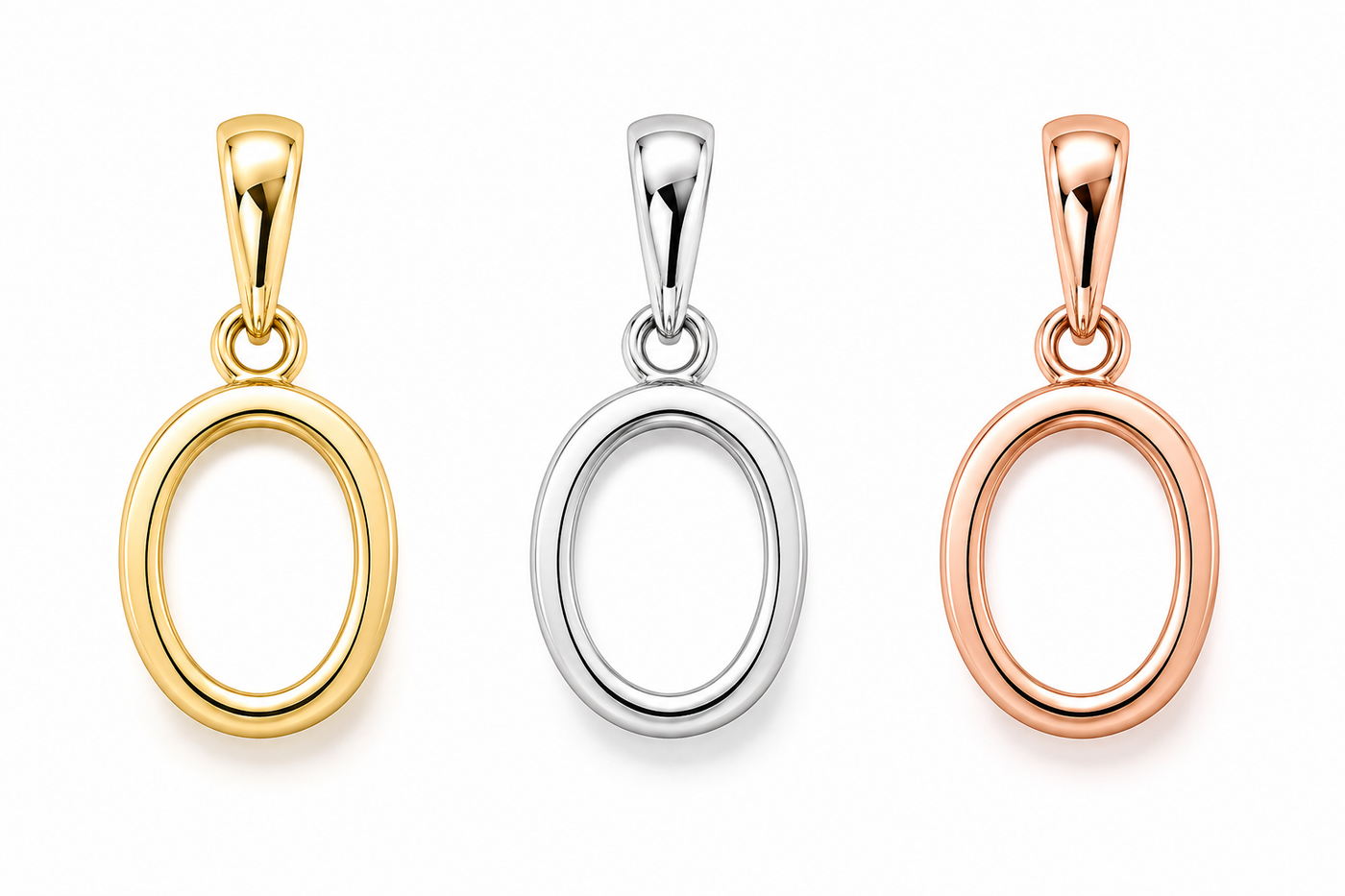 Solid 14K Gold Diamond Pendant Bezel Setting