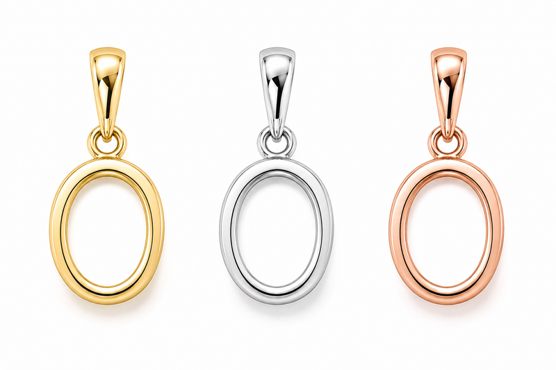 Solid 14K Gold Diamond Pendant Bezel Setting