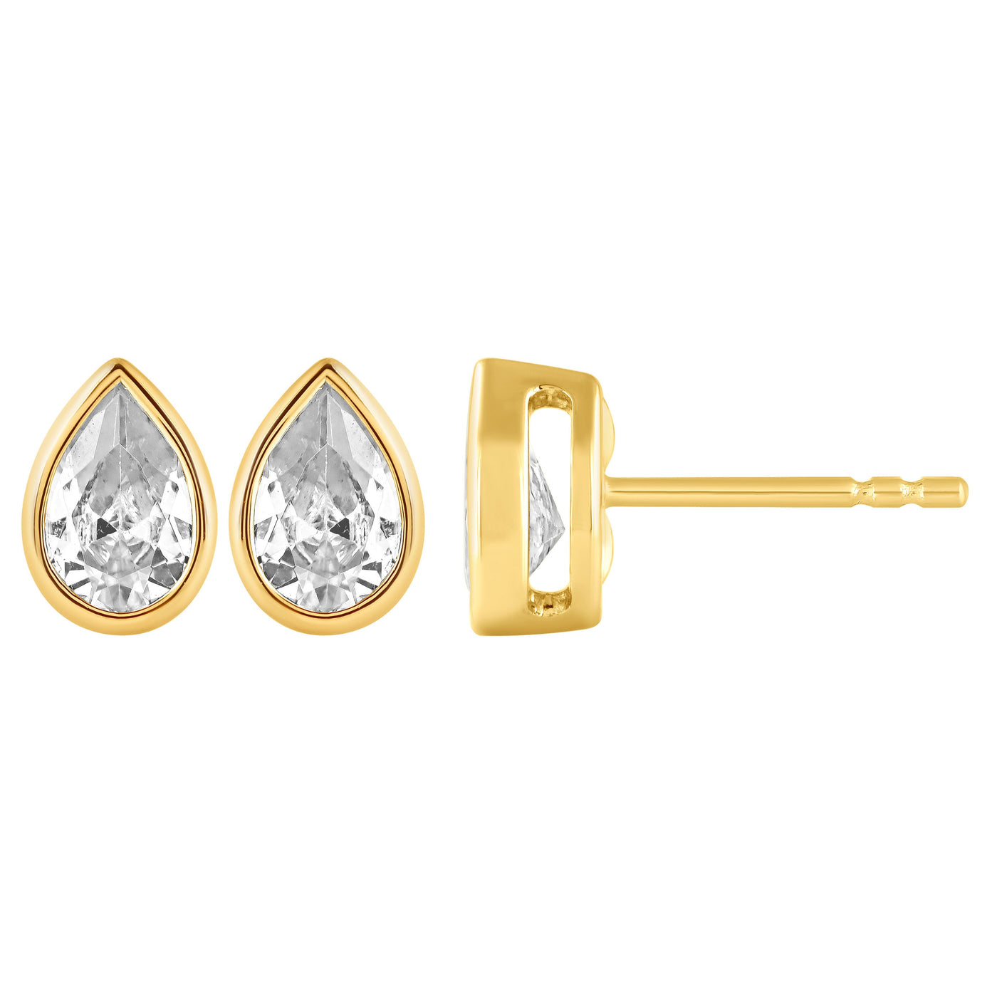 1ct 14K Yellow Gold  Diamond Earrings