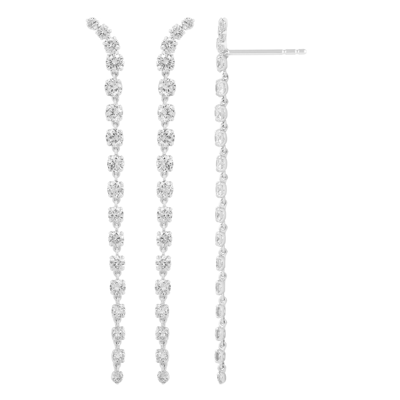 2.5ct 14K White Gold  Diamond Earrings