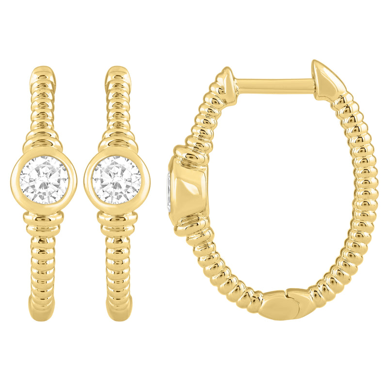 0.5ct 14K Yellow Gold Lab Grown Diamond Earrings