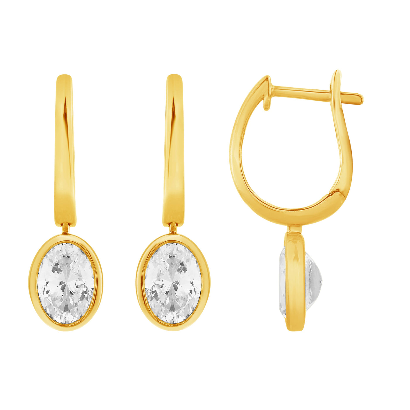 2.06ct 14K Yellow Gold  Diamond Earrings