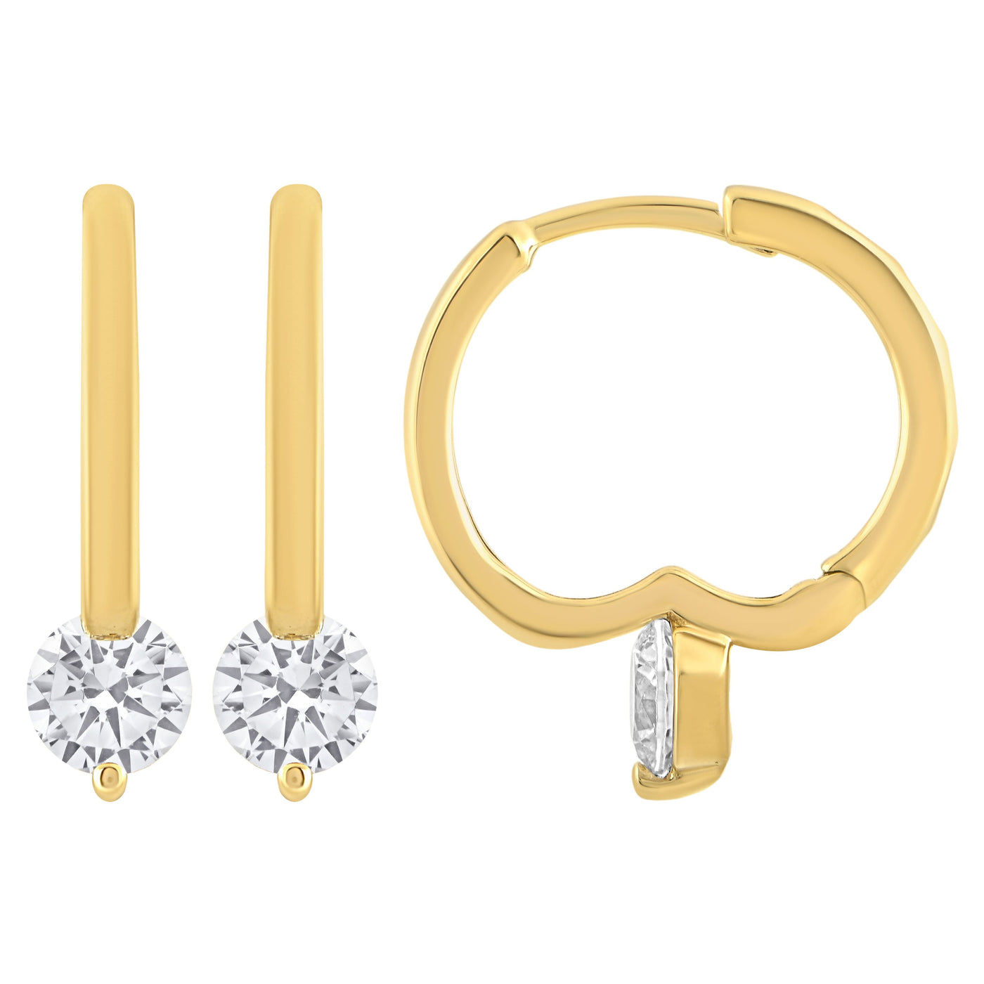 1.06ct 14K Yellow Gold  Diamond Earrings