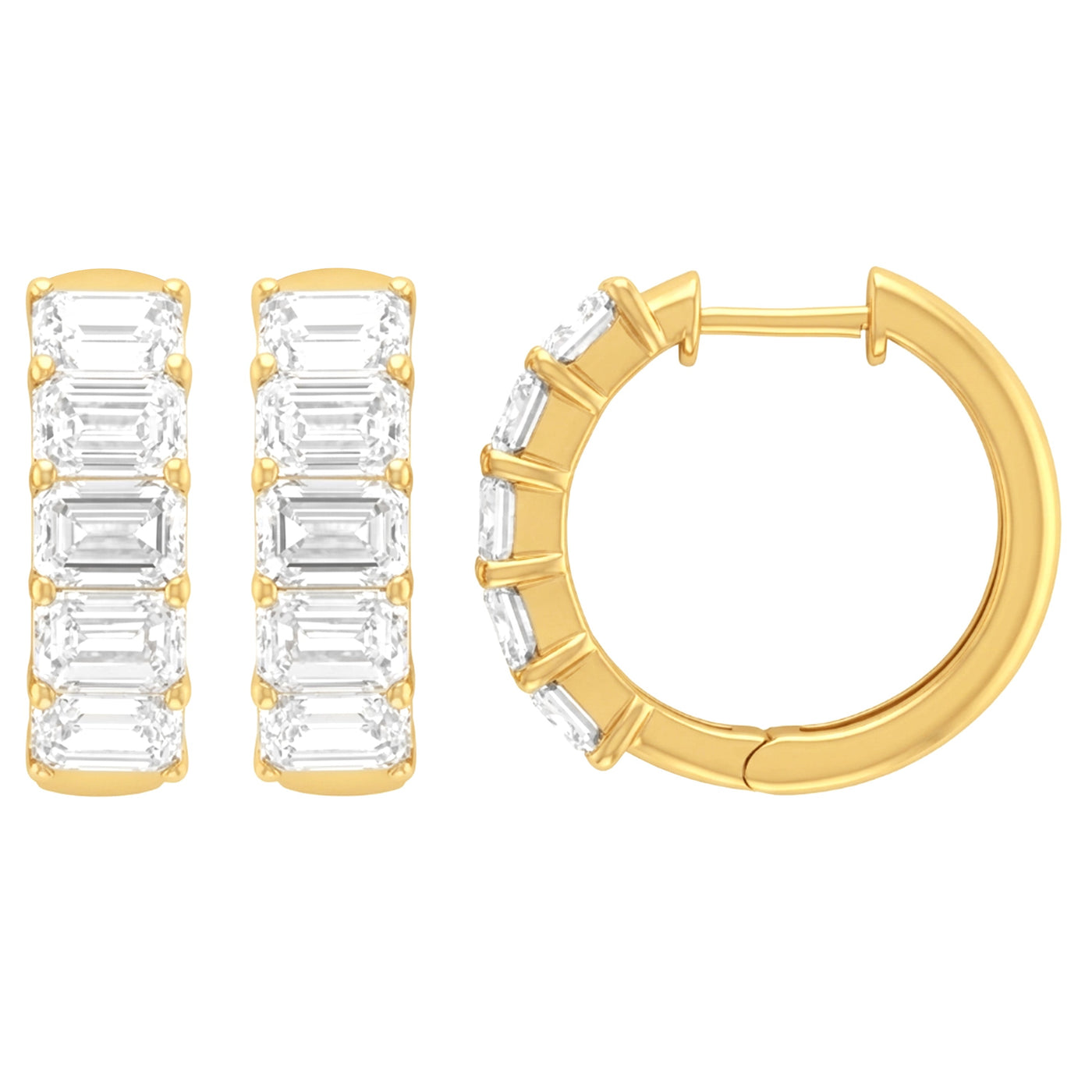 5.26ct 14K Yellow Gold  Diamond Earrings