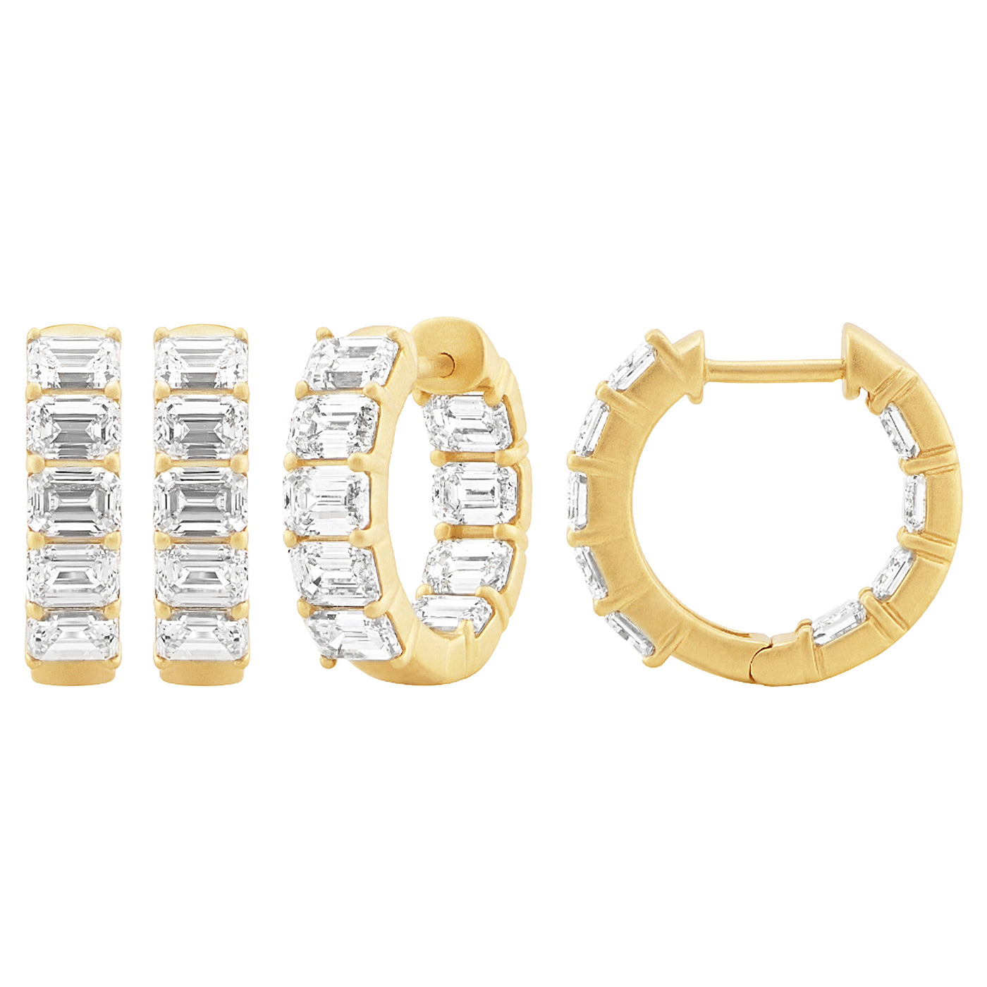 4.37ct 14K Yellow Gold  Diamond Earrings