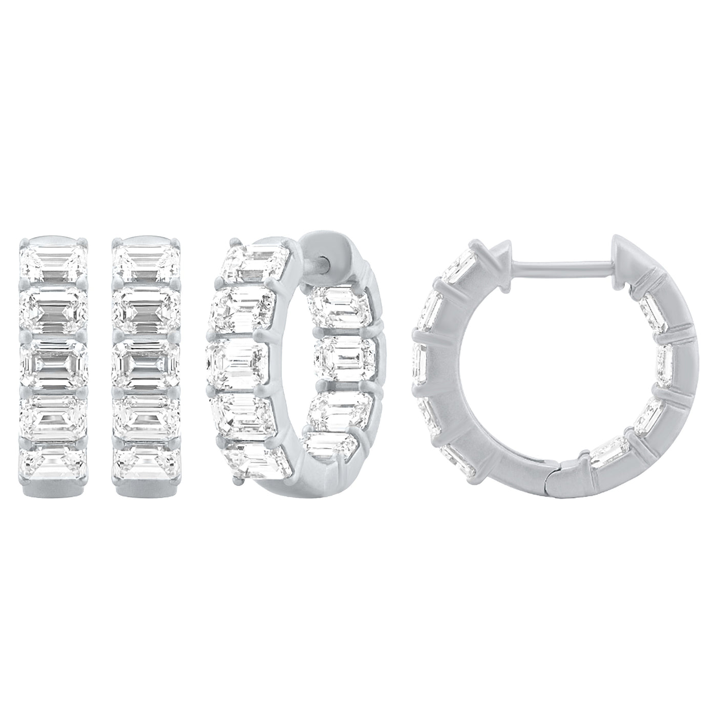4.34ct 14K White Gold  Diamond Earrings