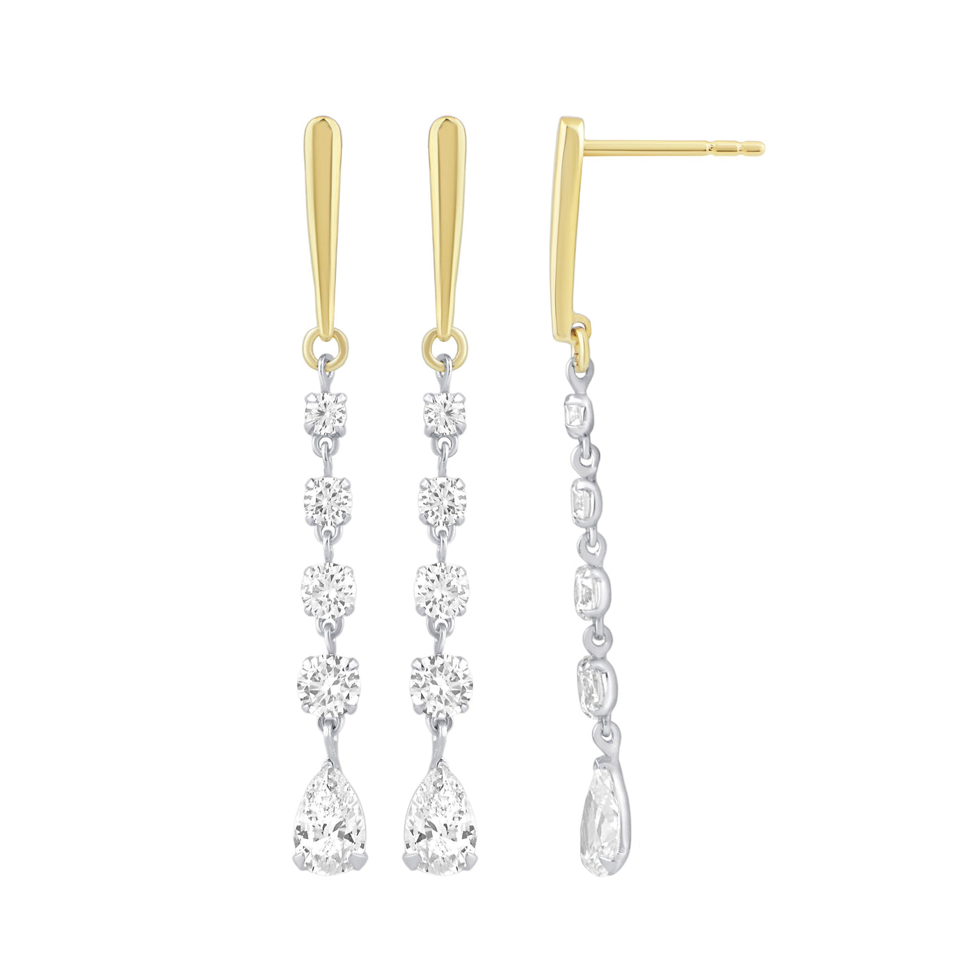 1.51ct 14K Yellow Gold  Diamond Earrings