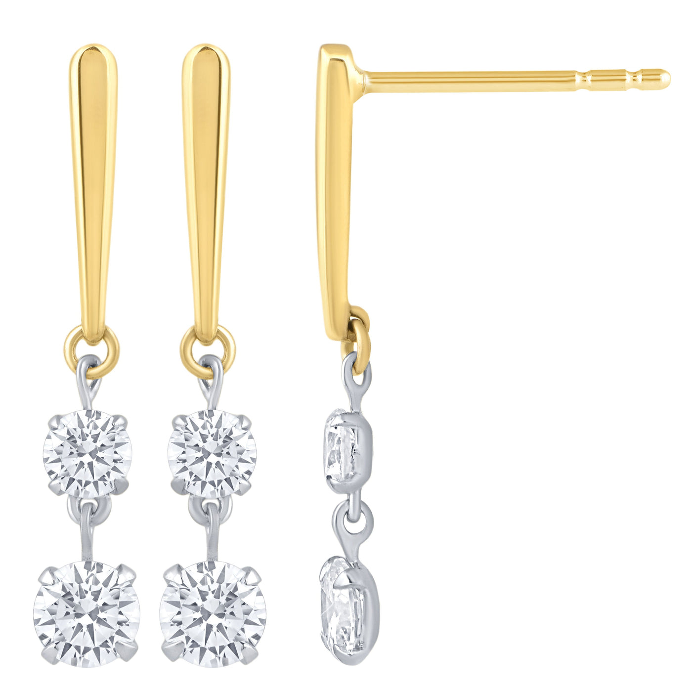 .99ct 14K Yellow Gold  Diamond Earrings