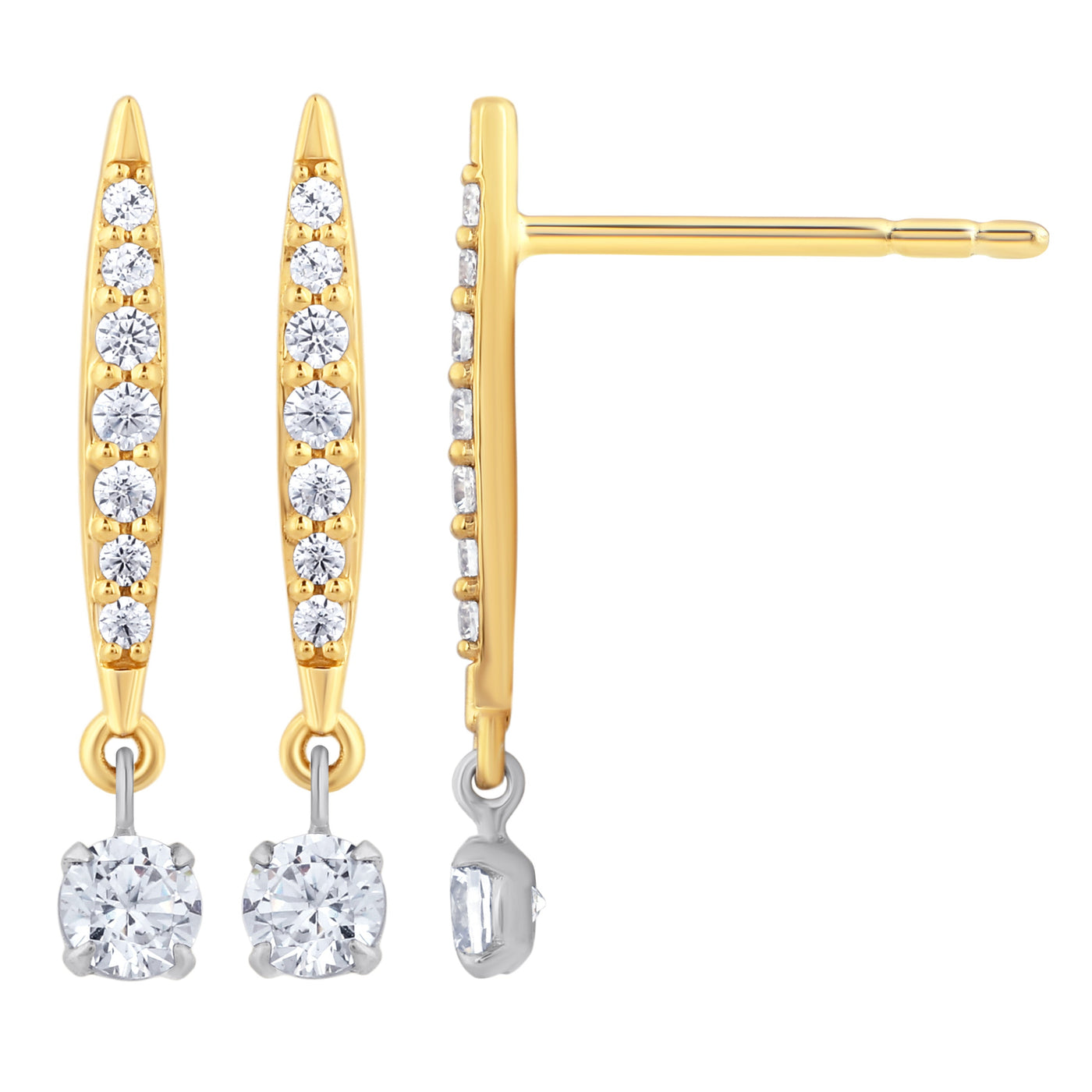 .47ct 14K Yellow Gold  Diamond Earrings