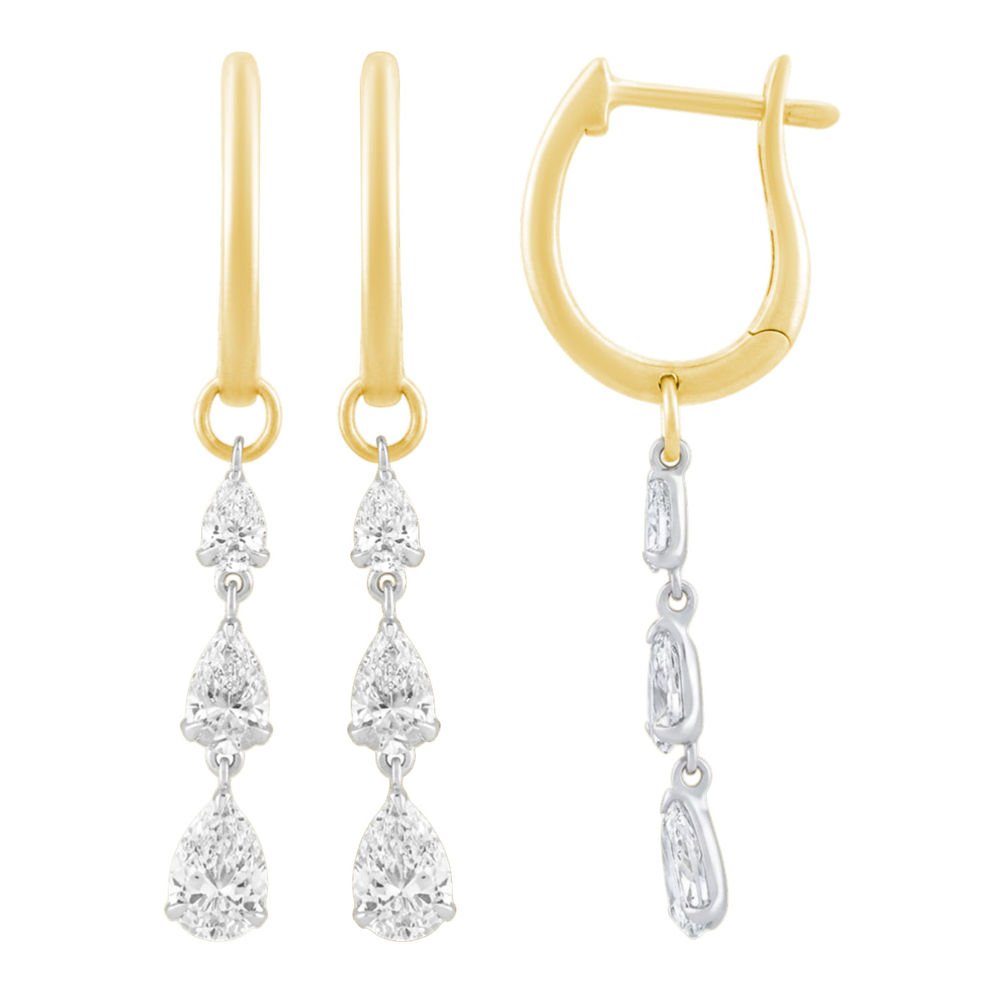 1.49ct 14K Two Tone  Diamond Earrings