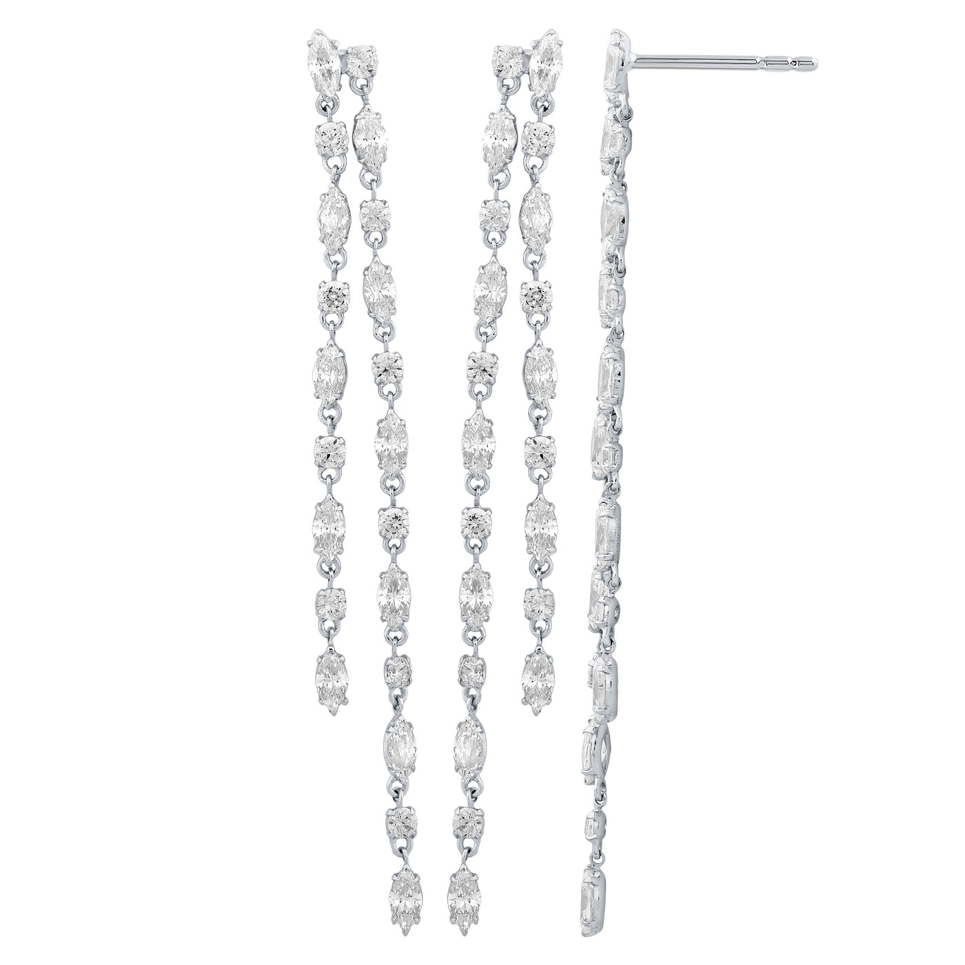 2.47ct 14K White Gold  Diamond Earrings